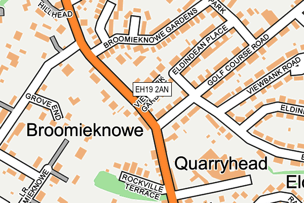 EH19 2AN map - OS OpenMap – Local (Ordnance Survey)