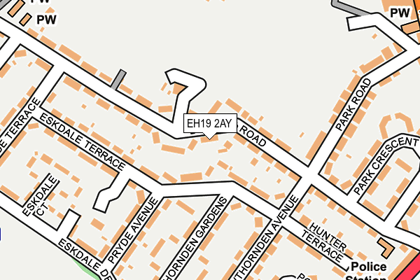 EH19 2AY map - OS OpenMap – Local (Ordnance Survey)