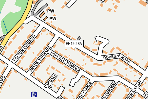 EH19 2BA map - OS OpenMap – Local (Ordnance Survey)