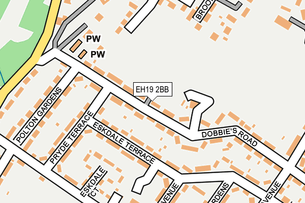 EH19 2BB map - OS OpenMap – Local (Ordnance Survey)
