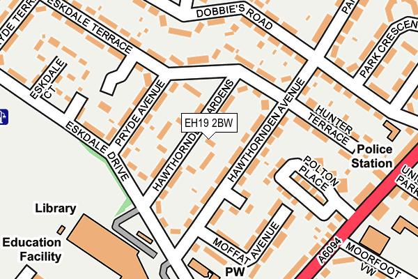 EH19 2BW map - OS OpenMap – Local (Ordnance Survey)