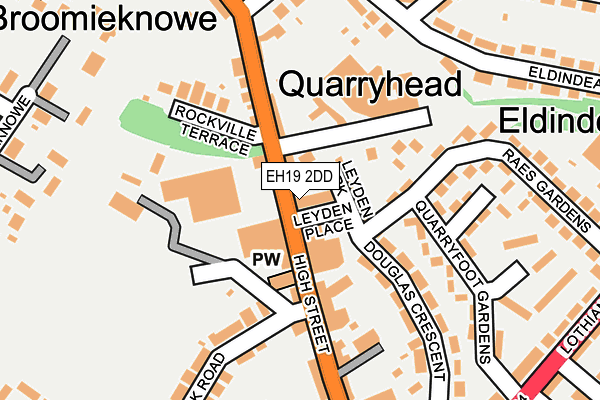 EH19 2DD map - OS OpenMap – Local (Ordnance Survey)