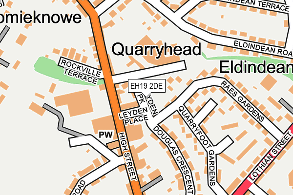 EH19 2DE map - OS OpenMap – Local (Ordnance Survey)