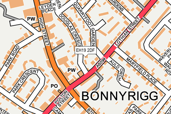 EH19 2DF map - OS OpenMap – Local (Ordnance Survey)