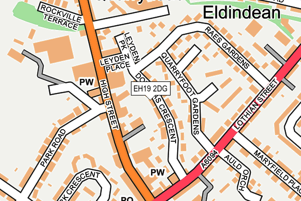 EH19 2DG map - OS OpenMap – Local (Ordnance Survey)