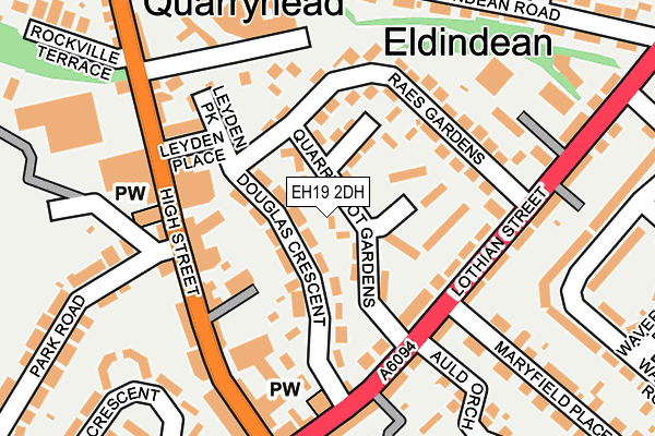 EH19 2DH map - OS OpenMap – Local (Ordnance Survey)