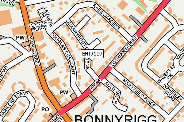 EH19 2DJ map - OS OpenMap – Local (Ordnance Survey)