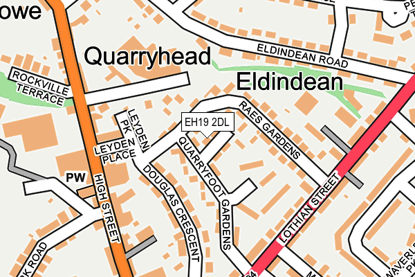 EH19 2DL map - OS OpenMap – Local (Ordnance Survey)