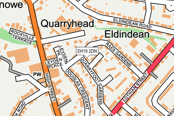 EH19 2DN map - OS OpenMap – Local (Ordnance Survey)