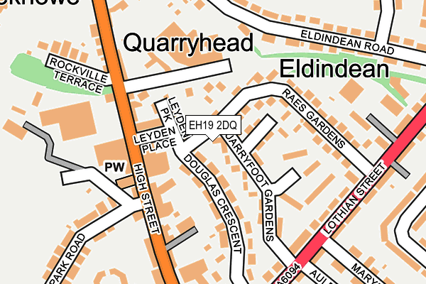 EH19 2DQ map - OS OpenMap – Local (Ordnance Survey)