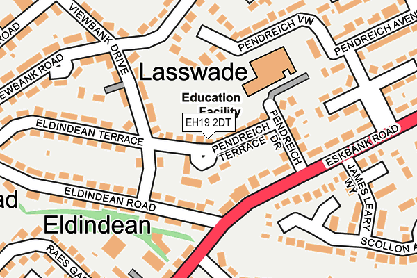 EH19 2DT map - OS OpenMap – Local (Ordnance Survey)