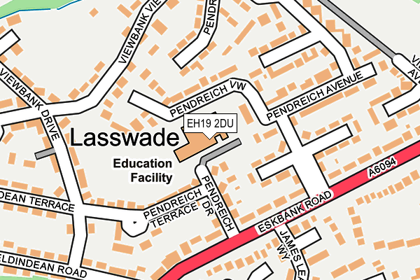 EH19 2DU map - OS OpenMap – Local (Ordnance Survey)