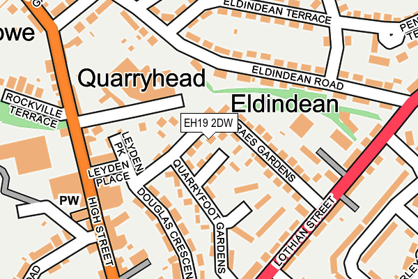 EH19 2DW map - OS OpenMap – Local (Ordnance Survey)