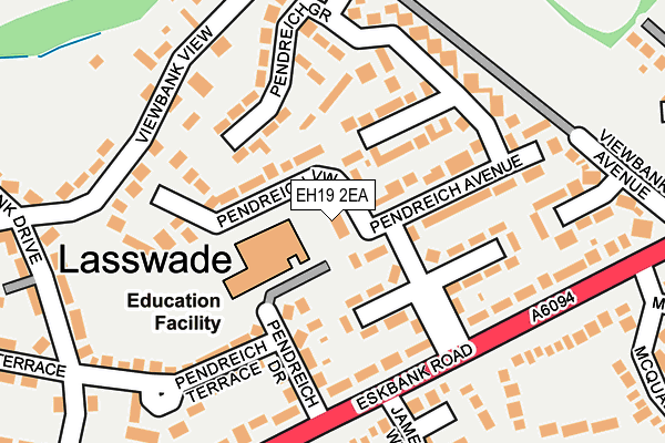 EH19 2EA map - OS OpenMap – Local (Ordnance Survey)