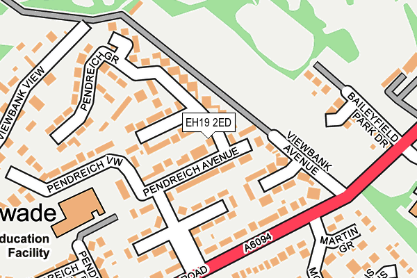 EH19 2ED map - OS OpenMap – Local (Ordnance Survey)