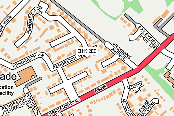 EH19 2EE map - OS OpenMap – Local (Ordnance Survey)