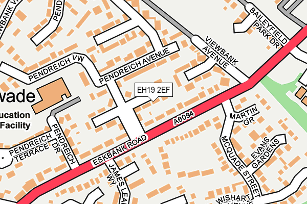 EH19 2EF map - OS OpenMap – Local (Ordnance Survey)