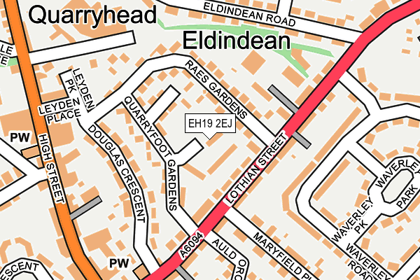 EH19 2EJ map - OS OpenMap – Local (Ordnance Survey)