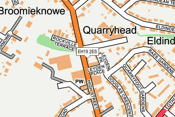 EH19 2ES map - OS OpenMap – Local (Ordnance Survey)