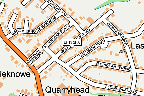 EH19 2HA map - OS OpenMap – Local (Ordnance Survey)