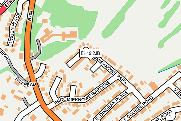 EH19 2JB map - OS OpenMap – Local (Ordnance Survey)