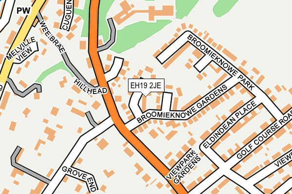 EH19 2JE map - OS OpenMap – Local (Ordnance Survey)