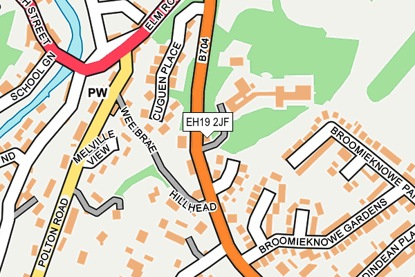 EH19 2JF map - OS OpenMap – Local (Ordnance Survey)