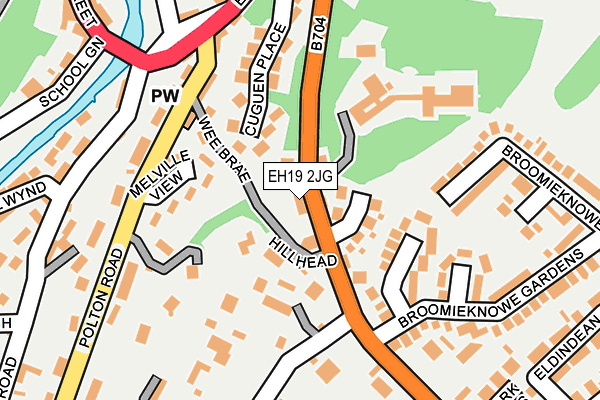 EH19 2JG map - OS OpenMap – Local (Ordnance Survey)