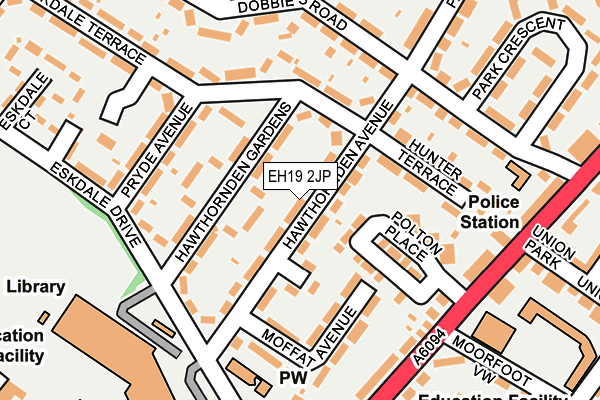 EH19 2JP map - OS OpenMap – Local (Ordnance Survey)