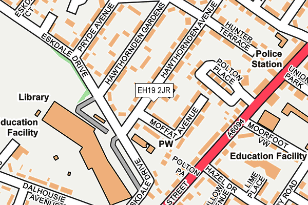 EH19 2JR map - OS OpenMap – Local (Ordnance Survey)