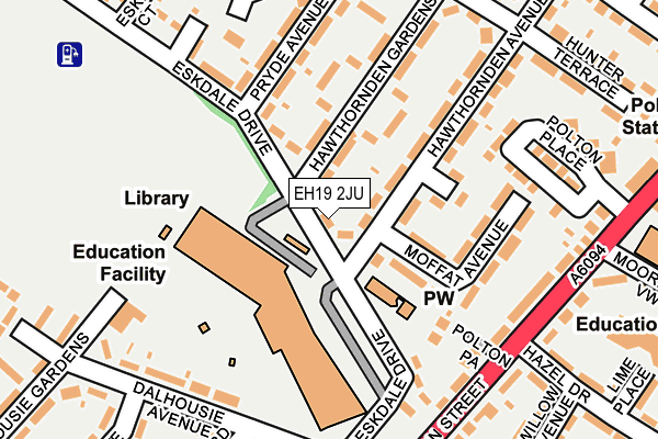 EH19 2JU map - OS OpenMap – Local (Ordnance Survey)