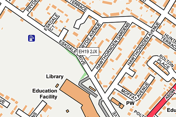 EH19 2JX map - OS OpenMap – Local (Ordnance Survey)