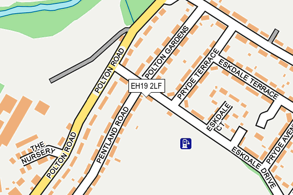 EH19 2LF map - OS OpenMap – Local (Ordnance Survey)