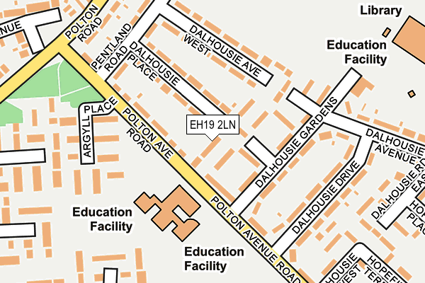 EH19 2LN map - OS OpenMap – Local (Ordnance Survey)