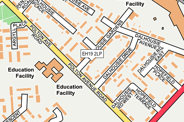 EH19 2LP map - OS OpenMap – Local (Ordnance Survey)