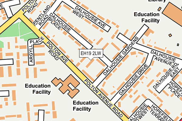 EH19 2LW map - OS OpenMap – Local (Ordnance Survey)