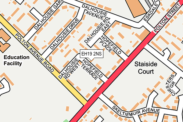 EH19 2NS map - OS OpenMap – Local (Ordnance Survey)