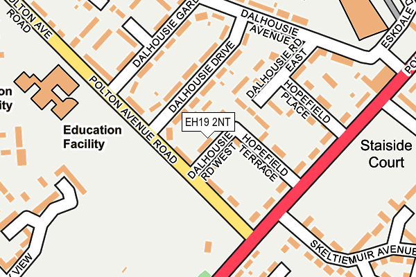 EH19 2NT map - OS OpenMap – Local (Ordnance Survey)