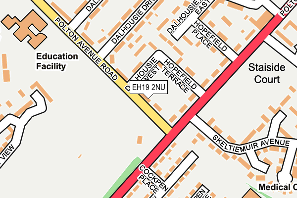 EH19 2NU map - OS OpenMap – Local (Ordnance Survey)