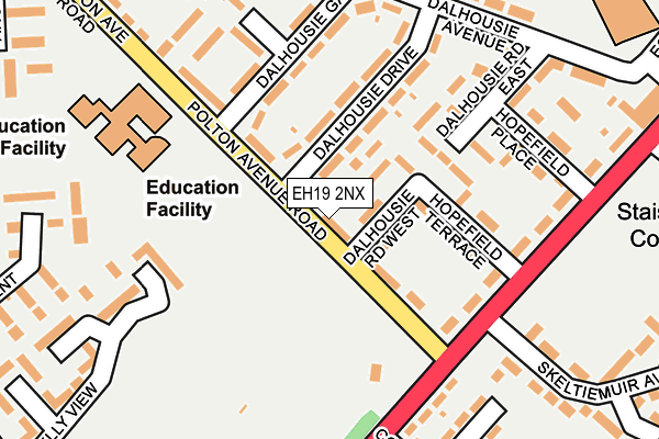 EH19 2NX map - OS OpenMap – Local (Ordnance Survey)