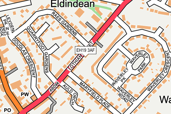 EH19 3AF map - OS OpenMap – Local (Ordnance Survey)