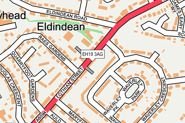EH19 3AG map - OS OpenMap – Local (Ordnance Survey)
