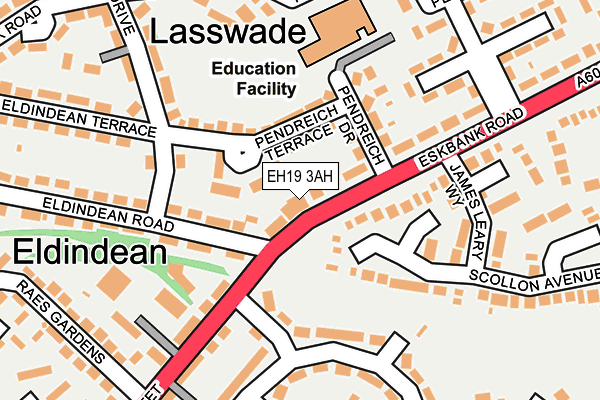 EH19 3AH map - OS OpenMap – Local (Ordnance Survey)