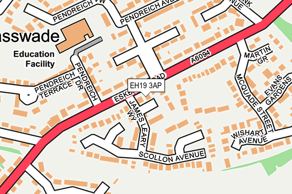 EH19 3AP map - OS OpenMap – Local (Ordnance Survey)