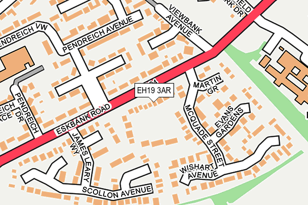 EH19 3AR map - OS OpenMap – Local (Ordnance Survey)
