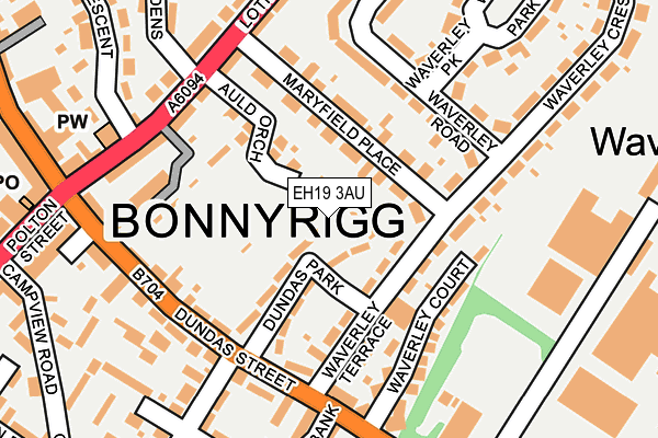 EH19 3AU map - OS OpenMap – Local (Ordnance Survey)