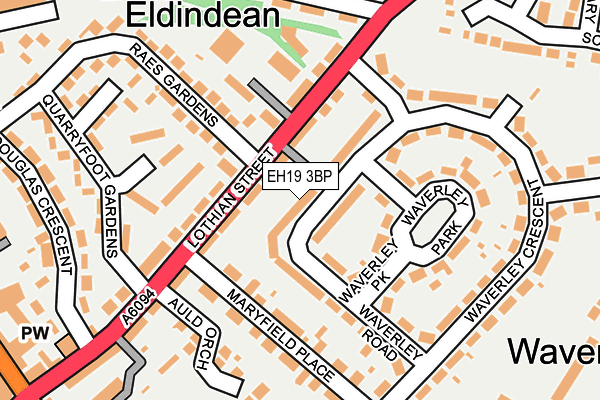 EH19 3BP map - OS OpenMap – Local (Ordnance Survey)