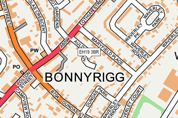 EH19 3BR map - OS OpenMap – Local (Ordnance Survey)