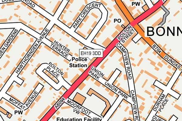 EH19 3DD map - OS OpenMap – Local (Ordnance Survey)
