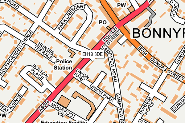 EH19 3DE map - OS OpenMap – Local (Ordnance Survey)